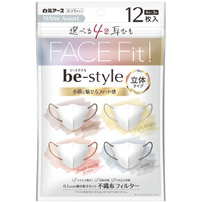 <p>ビースタイル　立体タイプ</p><p>ふつうサイズ　ホワイトアソート</p><p>１２枚入【企画品】</p>