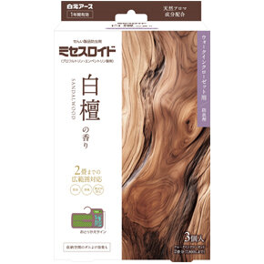 <p>ミセスロイド</p><p>ウォークインクローゼット用</p><p>３個入 １年防虫</p><p>白檀の香り</p>
