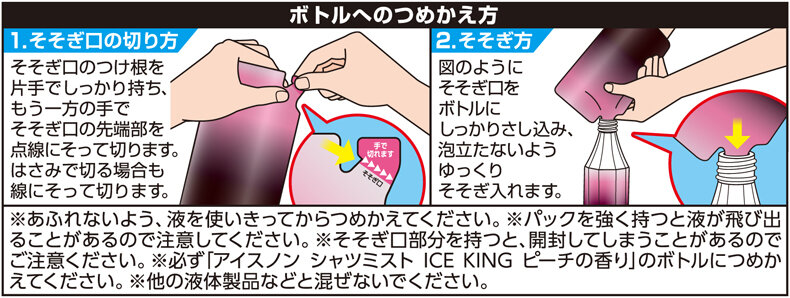 シャツミストICEKINGピーチつめかえ・つめかえ方
